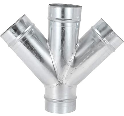 Conector de conducto de 4 vías de 3 pulgadas, divisor de conducto de acero galvanizado en forma de W de 45 grados, adaptador de tubo de escape de manguera de conducto de ventilación de aire, acceso