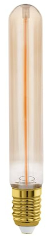 EGLO E27 LED Lampe dimmbar in Stufen Glühbirne | zum Dimmen mit Lichtschalter, Vintage Leuchtmittel amber in Stabform, 2 Watt, 100 Lumen, warmweiß, 1800 K, Edison Birne T30