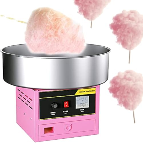 Sockervaddsmaskin För Kommersiellt Bruk, 1200w Sockervaddsmaskin, Professionell Sockervaddsmaskin, Med Sockerskopa, Rostskyddsbeläggning, För Fest, Födelsedag,Pink