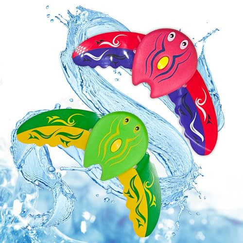 GROVBLE 2 Stück Wasserspielzeug Kinder Outdoor,Poolspielzeug,Unterwasser Glider,Pool Spielzeug,Schwimmbad Tauchspielzeug,Geschenke für Kinder,Sommer Poolparty Geschenk,für Jungen und Mädchen