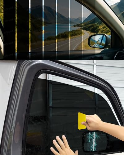 15% VLT Car Window Tint Solar Film 3 Metre Roll - Professional Accessories | Self-Adhesive Auto & Home Glass | Limo Black Privacy + High UV Block | Includes Installation Tool Kit