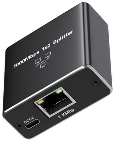 UncleS Spalato Ethernet RJ45 Alimentato USB da 1 A 2 per La velocità Gigabit per La Compatibilità del Networking Home Office Cat5/5e/6/7/8 Hub Networking Alimentato USB