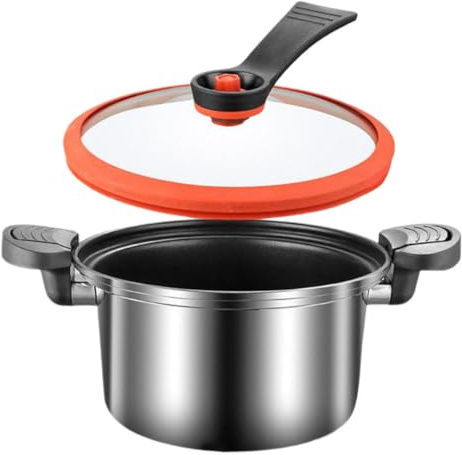 STOBAZA Edelstahl Niederdruckkocher 24cm 3,5l Mit Deckel Mikroschnellkochtopf Für Gasherd Induktion Suppentopf