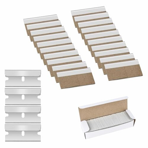 100 Piezas Cuchillas de Repuesto para Raspador de Vitrocerámica 40mm × 20mm | Cuchillas de Repuesto Cuchilla Vitroceramica para Limpia Suelo Horno Placas de Inducción Ventana