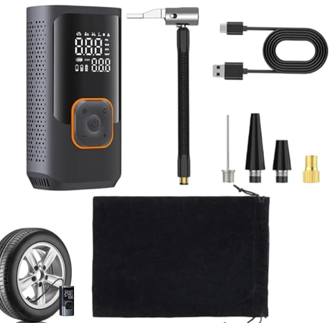 Gonfiatore Pneumatici Portatile | Pompa Portatile ad Uso Automotive e Veicoli | Pompa per Aria di Automobili,per Camion, Moto, Biciclette e Gonfiabili