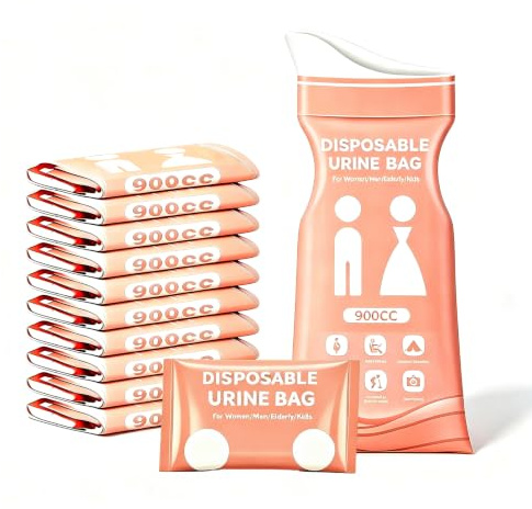 Galenecx 12 Pièces Urinoirs Portables, 900ml Sacs Sac Urinoir de Voyage | Super Absorbants Sacs d'Urine pour Homme, Femme, toilettes d'urgence pour la voiture, pour Le Camping,Voyages,embouteillages