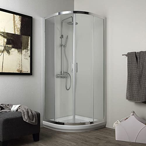 Box doccia stondato 80x80 cm cristallo 4 trasparente semicircolare | Luna