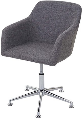 Mendler Esszimmerstuhl HWC-A74, Drehstuhl Loungesessel, höhenverstellbar - Textil, grau