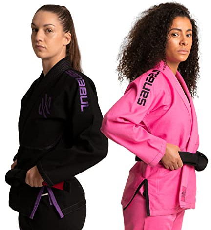 Sanabul Essential BJJ Gi for Women Brazilian Jiu Jitsu Gi for Women Lightweight Preshrunk Fabric - Pink, W4