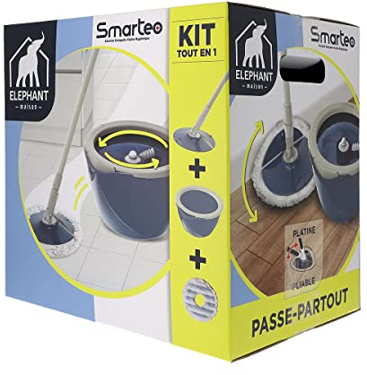 Kit de lavage Smarteo + — Platine pliable- Diamètre 25 cm — 124 g, Bleu et Blanc, 31 cm 26, 5 cm 30 cm