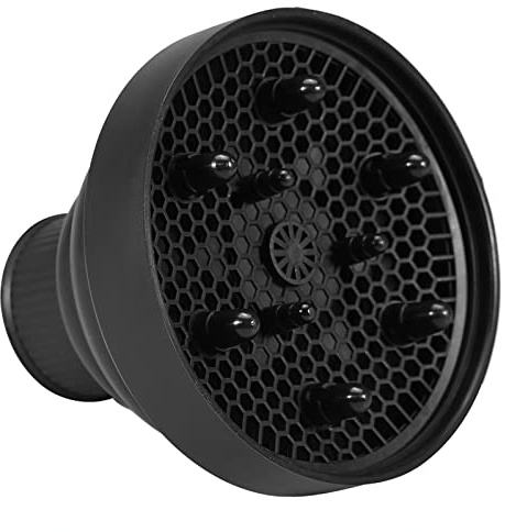 Hair Blower Diffuser Hairdryer Cover Styling Foldable Folding Collapsible Silicone Hairdressing Tool Attachment for Natural Wavy Fine Thick Hair for Home Barbershop Hairdressing Salon(Black)