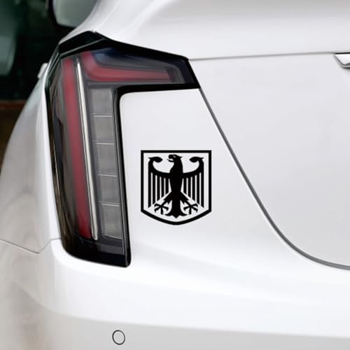 2er-Set Schwarz, 10,2 cm Bundesadler, Wappen Deutschlands, Decal-Aufkleber, Auto-Vinyl, konturgeschnitten, gerahmt