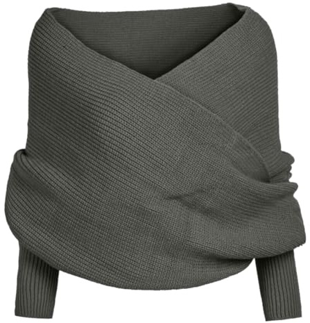 Asudaro Elegante Winter Warm Gestrickt Schals Umhang Einfarbig Wrap Schal Shawl Cape Strickschals Cape Schal Stola mit Ärmel für Frauen und Männer
