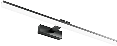 Klighten Lampe pour Miroir LED Salle de Bains 24W 1170LM Lampe Armoire Miroir Applique Murale Intérieure Moderne Luminaire Salle de Bain, Blanc Froid 6000K, Noir, 80CM/31.5IN