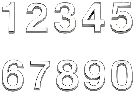 Matory 20 Pieces 2 Inch Mailbox Numbers 0-9 Self Adhesive Reflective House Door Address Number for Home Office Mailbox Apartment (20)