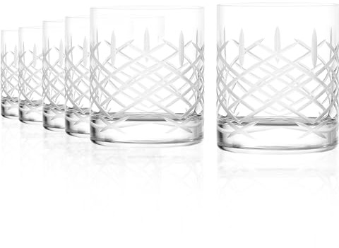 Stölzle Lausitz New York Bar Club Whiskygläser 320 ml, 6er-Set | Whiskygläser und Tumbler im zeitlosen Design für Whiskygenuss, aus bleifreiem Kristallglas, stoßfest & spülmaschinengeeignet