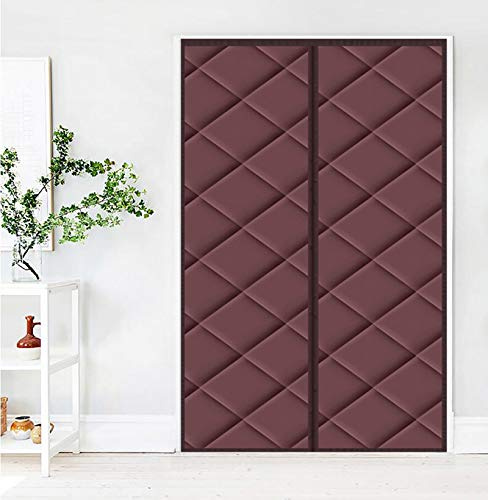 Cozomiz Wärmeschutzvorhang Magnet Thermo Türvorhang Thermovorhang Verdunklungsgardine Wasserdicht Winddicht Geräuschisolierung Isolier Schutz Panel-Isolierung 90x200cm(B x H) Braun