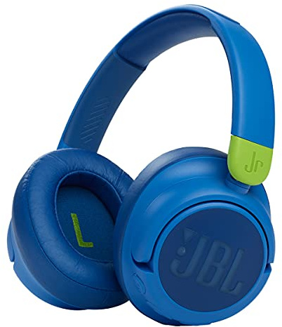 JBL JR 460NC Casque Supra-auriculaire sans Fil pour Enfants, jusqu'à 30 Heures de Lecture et Son JBL Safe - Bleu
