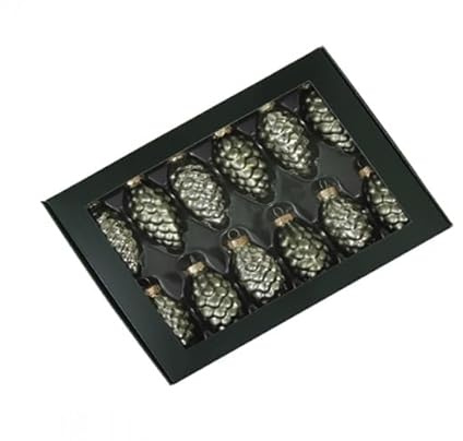 12 STK Glas Weihnachtskugeln Zapfen Christbaumkugeln Granit Grün Opal matt und glänzend o3022 Dekokugeln 6cm Glaskugeln Chirstbaumschmuck Christbaumdeko Deko Kugeln