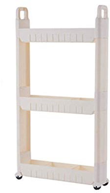 GXDJC Carrito De Almacenamiento Blanco De 10 Cm De Ancho, Carrito De La Cocina, Carro De Almacenamiento con Ruedas For La Cocina De Cuarto De Baño De Lavandería, con Manijas