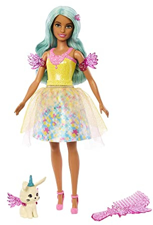 Barbie Ein Verborgener Zauber - Teresa Puppe mit märchenhaftem Outfit, gewelltes Haar und Kamm für Frisierspaß, für Kinder ab 3 Jahren, HLC36
