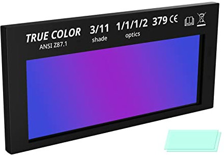 Goldland-WELD PROTECT Automatische Verdunkelung HD-Schweißlinse, 5,1 x 10,8 cm True Color Schweißfilterlinse, mit 2 Ersatz-Außenobjektivabdeckungen für Schweißhelm, Farbton 3/11