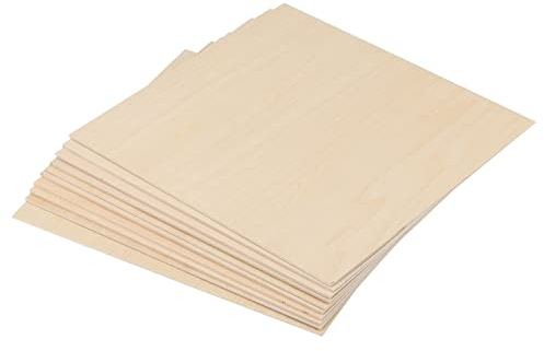 MANCHAP 30 PCS 200 x 200 x 2mm Square Wood Plywood Sheets, Thin Basswood Sheets Wood Board for DIY, Model Making Projects