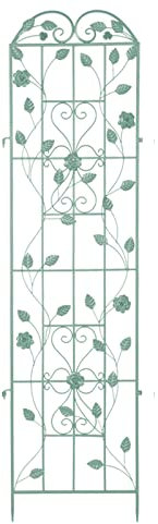 Outdoor Climbing Plant Garden Trellis， Anti-rust Metal Arched Panels, Screen Decorative Climbing For Patio Lawn Backyard Vegetable Fruit Clematis(Color:Green)