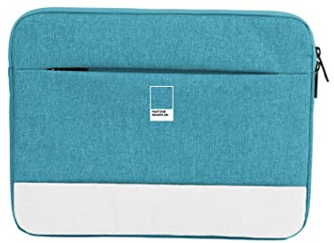 Celly, Sleeve per Laptop Linea Pantone, Custodia PC 15.6 con Chiusura Zip, Due Scomparti e Tasca Esterna Richiudibile, con Imbottitura Interna, Emerald Lake