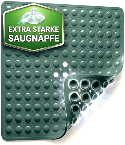 SilverRack Duschmatte rutschfest 53x53 cm Waldgrün | Antirutschmatte Dusche, BPA frei für Kinder, Badematte rutschfest, maschinenwaschbar u. schimmelresistent, Duscheinlage