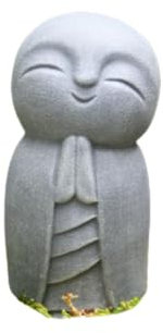 Frdun Figurine de Jizo, statue de petit Bouddha Jizo, fabriquée à la main, couleur naturelle, décoration de jardin