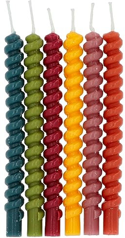 Folat B.V.- Folat Velas Twister Comfy Cozy-10 cm-12 Piezas Adornos para Pasteles cumpleaños, Aniversario de Bodas, Graduación, Baby Shower, Fiesta de niños, Multicolor, 10 cm (24197)