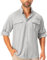 Asfixiado Camisa para hombre Safari UPF50+ protección UV, camisa de senderismo de manga larga, camisa funcional para exteriores, transpirable, de secado rápido, informal, con botones, gris, L