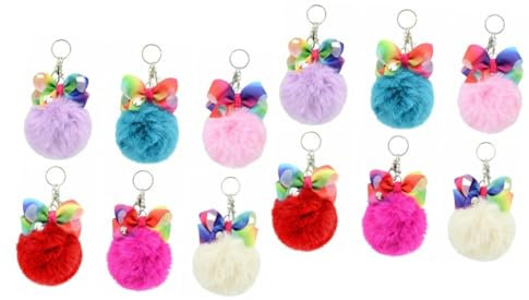 GALPADA 12stücke Teiliges Fuzzy Pom Schlüsselanhänger Flauschige Dekoration Für Taschen Und Schlüssel Kreative Für Zu Besonderen Anlässen