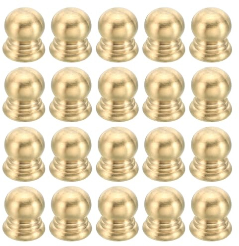 PATIKIL M6x1 Gewinde Messing Hutmuttern Knopf 20 Pack Lampe Endstück Dekoration Schraubkappen Mutter Griff Knauf Dekoration für Beleuchtung Möbel Kabinett 10mm