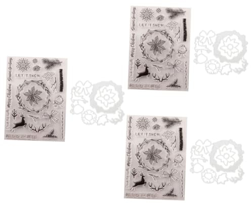 Lurrose 3St Geschenketikett Kartenherstellung Stanzformen langlebige Stempel Etiketten für Geschenke Silikonstempel Scrapbooking-Stempel Briefmarke Schimmel Siegel