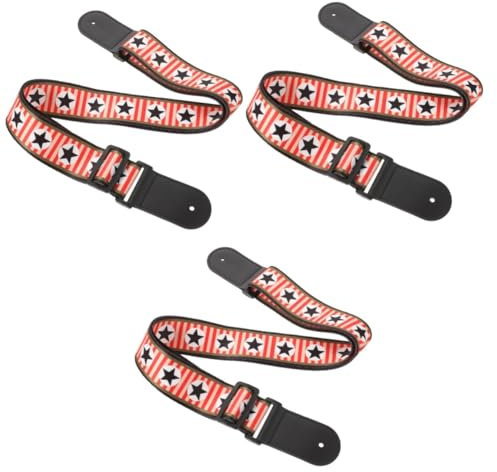 BESTonZON 3st Personalisierter Gitarrengurt Uhrenarmbänder Aus Leder Für Herren Gurt Für Bass Gitarrenparts Klassischer Gitarrengurt Folk-gitarrengurt Musikinstrument Rock'n'roll Polyester