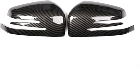Spiegelkappen 2 Stücke Carbon Side Rückspiegel Kappe Abdeckung Trim Für Benz G Klasse W463 ML W166 GL X166 Für GLS X166 Für GLE W166 Für GLE C292 Spiegelabdeckung(Farbe:Kohlefaser)