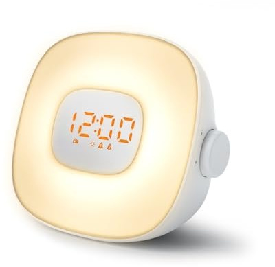 RADIO-REVEIL LUMINEUX AVEC SONS DE LA NATURE - Muse ML-198CR - Luminothérapie Lumière d'ambiance LED - 5 sons de la nature
