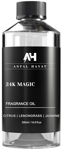 ANTAL HAYAT 24K Magic - Difusor de aroma para aceite, 500 ml, inspirado en hoteles de lujo, fórmula con bergamota, limón, citronela, magnolia, jazmín, lirio, madera de koa, almizcle - Sabores