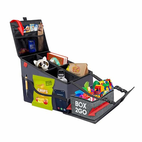 ESSENZZ Roadssta - Der innovative 3in1 Auto Rücksitz Organizer Kinder mit Reisetisch & Getränkehalter Funktion - Beifahrersitz & Kofferraum Organizer