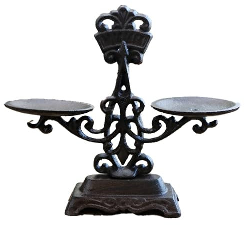 zenggp Antica Decorativa. Bilancia da Cucina Retro Tradizionale, in Ghisa, Grigia/Nera, Colata