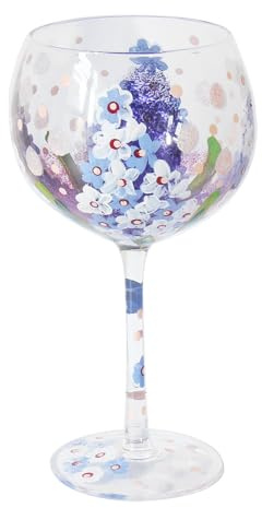 Lesser & Pavey Lynsey Johnstone Delphiniums Gin Glass for Home, Kitchen, Restaurant & Parties | Lovely Gin Glassware for Drinks | Gift for Women, Men, Wedding & Christmas