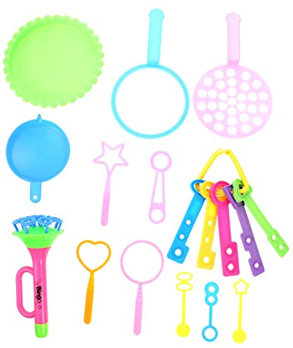JOINPAYA 17 Teiliges Seifenblasen Set Mit Bunten Seifenblasenstäben Perfekt Für Kindergeburtstage Partys Und Outdoor Spielspaß Bunte Bubble Maker Werkzeuge