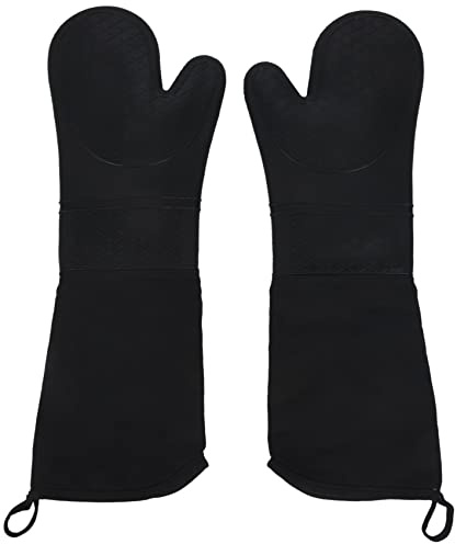 Orolotay 1 Paar Professionelle Silikon Ofen Handschuhe Back Handschuhe Bogen Lange BestäNdige Handschuhe