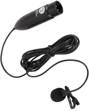 Oreilet Microphone Cravate XLR, Microphone Cravate Omnidirectionnel 48 V, Microphones Cravate à Pince Antibruit, Micro XLR avec Clip Cravate pour Enregistrement D'interview