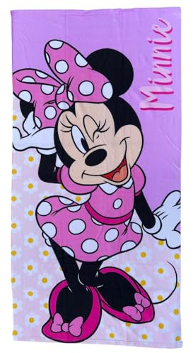 CARTOON Toalla playa Minnie Disney toalla microfibra poliéster infantil 245gsm tamaño 70x140cm playa piscina