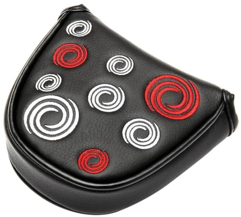 Housse de tête de Putter de Golf, Couvre-Chef de Putter maillet de qualité supérieure avec Broderie Circulaire, Fermeture magnétique de qualité supérieure, Demi-Rond, en Cuir PU (Noir)