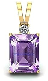 INDIA MADE Katela B0CW3BJD8K Kettenanhänger/Medaillon mit natürlichem Amethyst, vergoldet, 10,00 Karat, Qualität für Damen und Herren (GGTL-Lab-zertifiziert)