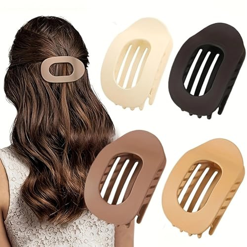 Pince Cheveux Femme - Pince Cheveux Plate - Lot de 4 Barrette Cheveux Femme pour Toutes Coiffures - Grosses Pinces à Cheveux pour Femmes Epais et Longs - Gicctyble